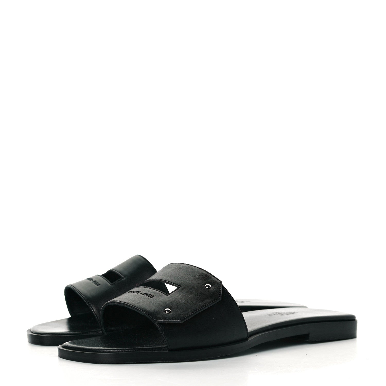 Hermes Calfskin View Sandals 35 Black 3 of 9