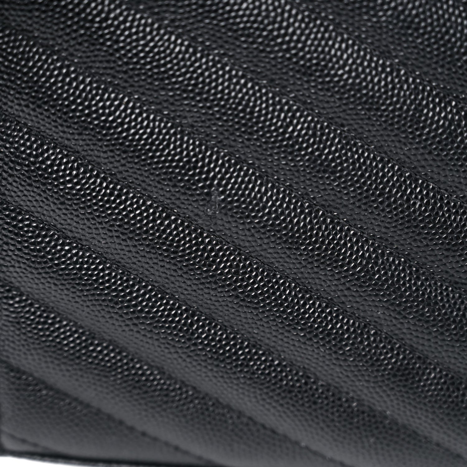 Saint Laurent Grain De Poudre Matelasse Chevron Monogram Chain Wallet Black 9 of 19