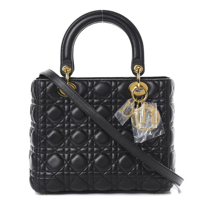 Christian Dior Lambskin Cannage Medium Lady Dior Black 1 of 11