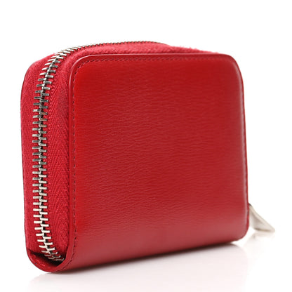 Saint Laurent Calfskin Compact Zip Around Wallet Red 3 of 6