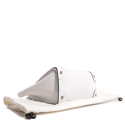 Celine Smooth Calfskin Mini Luggage White Black 4 of 8