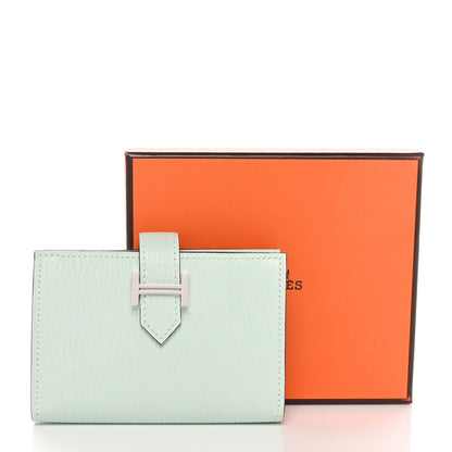 Hermes Chevre Mysore Bearn Card Holder Wallet Vert Peppermint 8 of 8