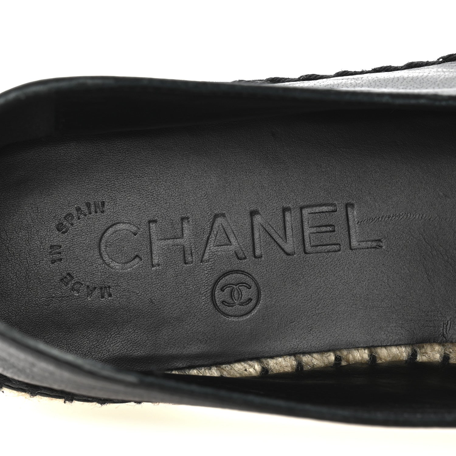 Chanel Lambskin Quilted CC Espadrilles 38 Black 8 of 11
