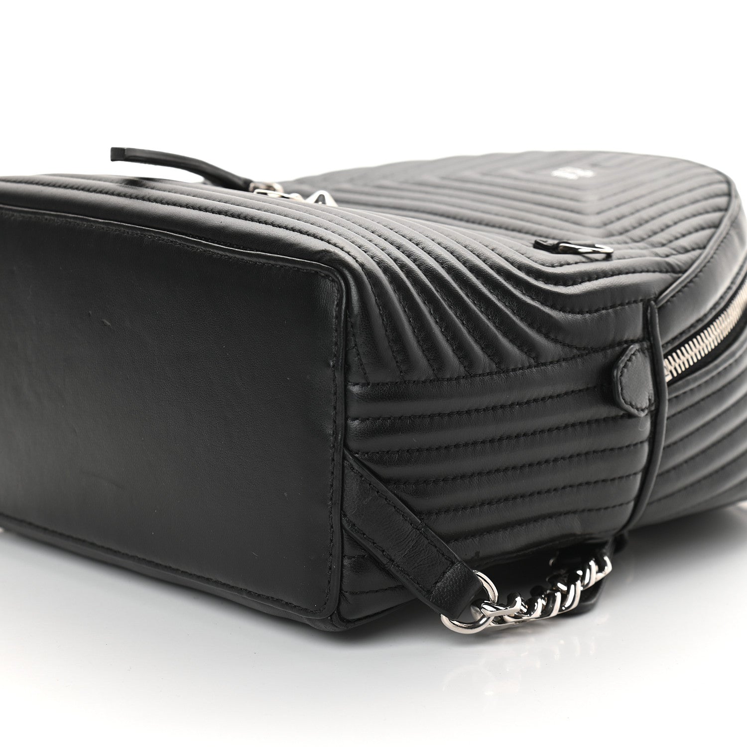 Fendi Shiny Nappa Trapuntata Mini Backpack Black 9 of 9