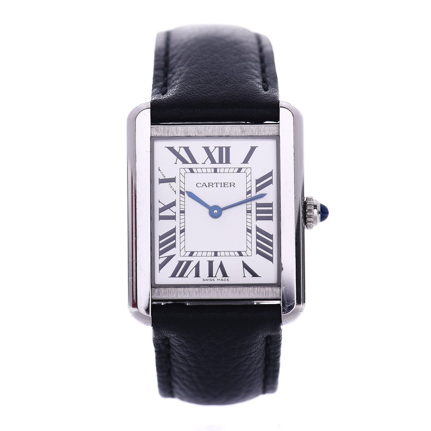 Stainless Steel Calfskin 24mm Tank Solo Quartz Watch