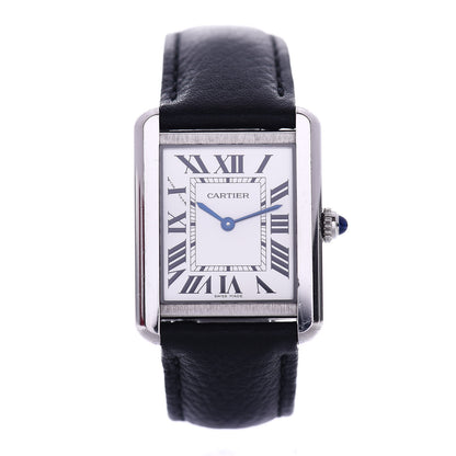 Cartier Stainless Steel Calfskin 24mm Tank Solo Quartz Watch 1 of 5