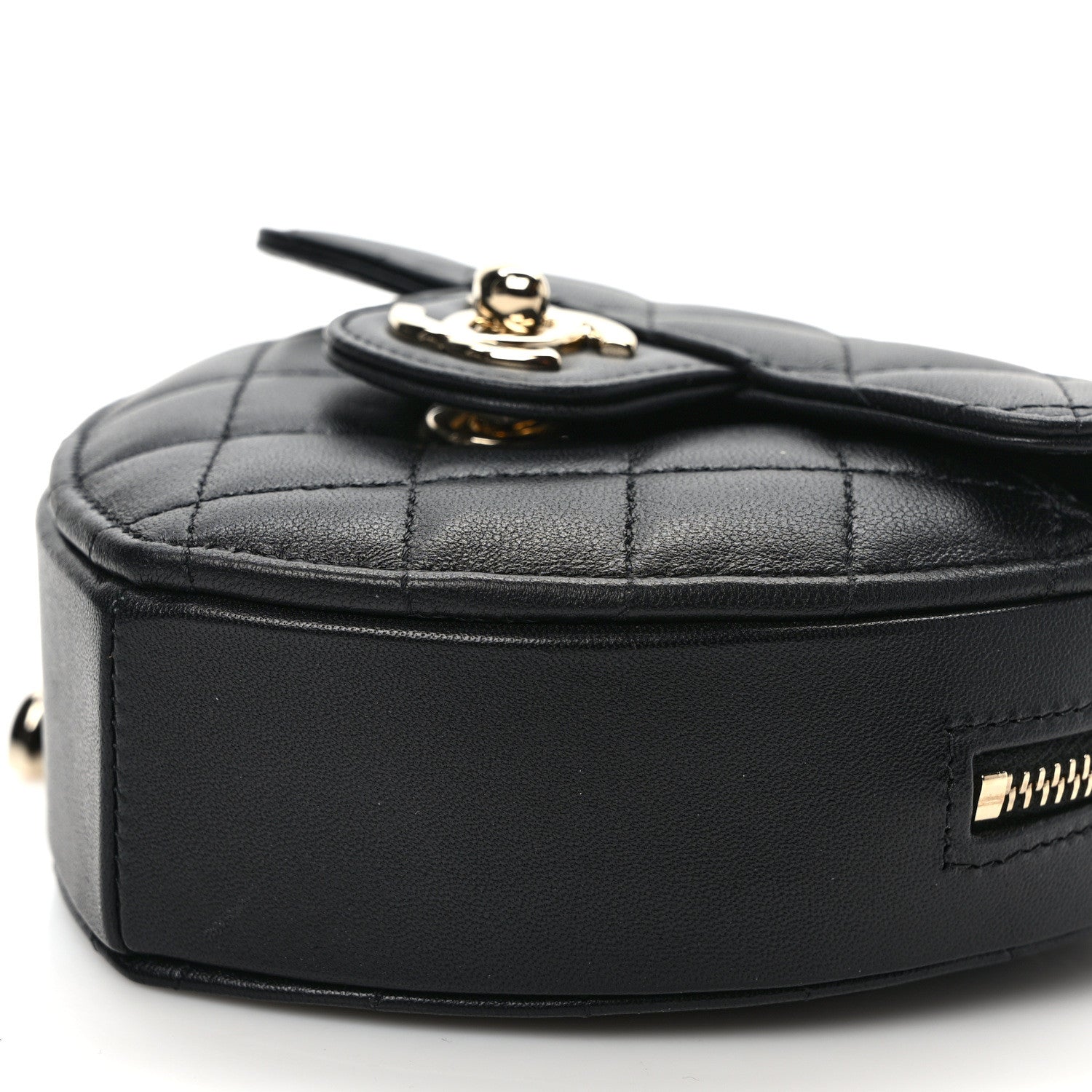 Chanel Lambskin Quilted CC In Love Heart Clutch With Chain Black 9 of 10
