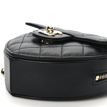 Chanel Lambskin Quilted CC In Love Heart Clutch With Chain Black 9 of 10