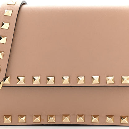 Valentino Garavani Vitello Rockstud Chain Flap Crossbody Bag Poudre 8 of 10