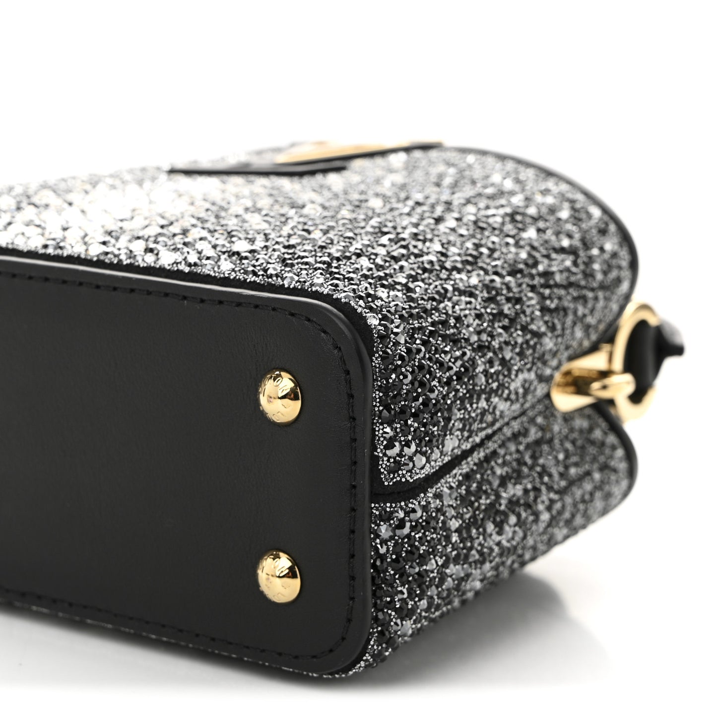 Crystal Cowhide Nano Capucines Silver Black