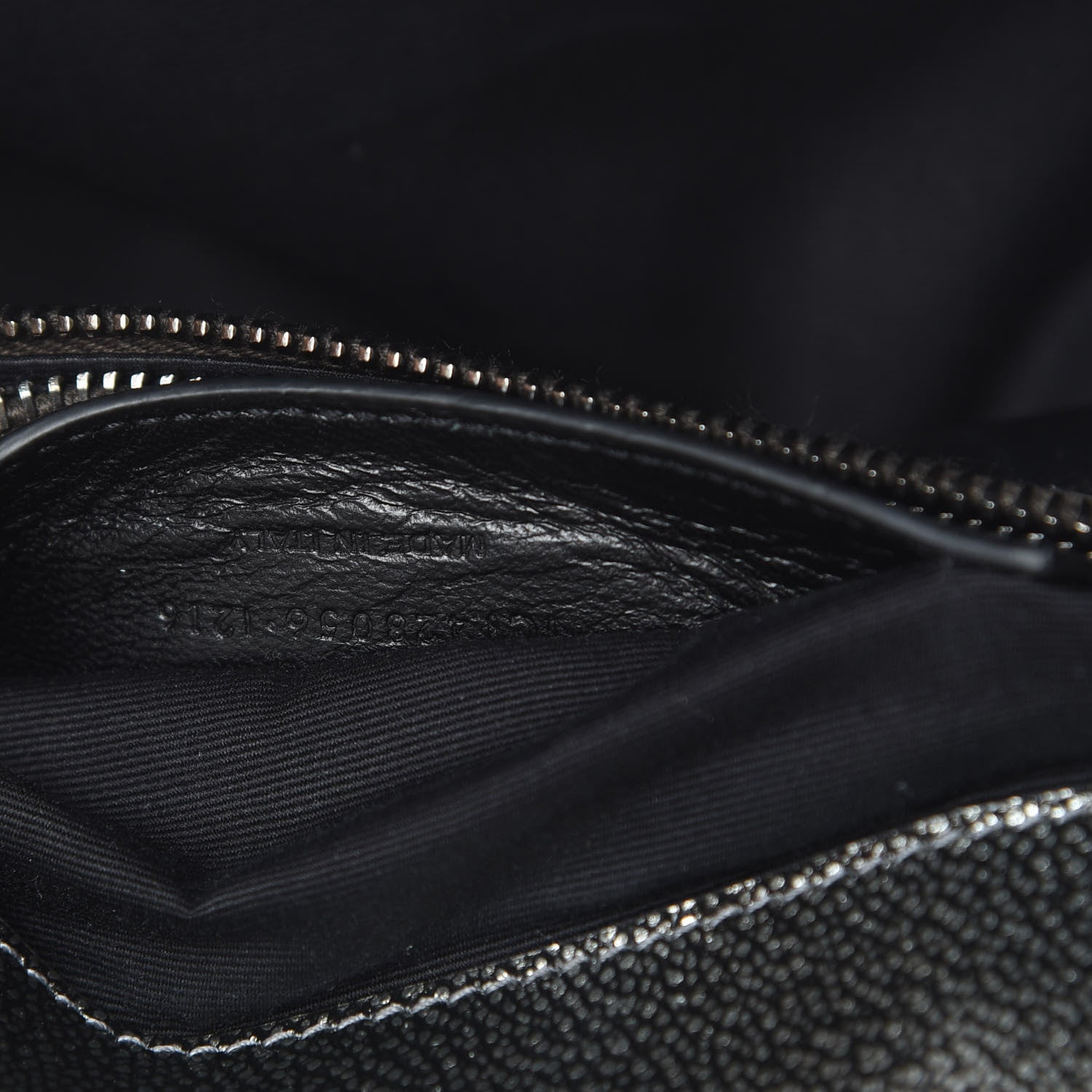 Saint Laurent Metallic Grain De Poudre Matelasse Chevron Monogram Medium College Bag Gunmetal 7 of 12