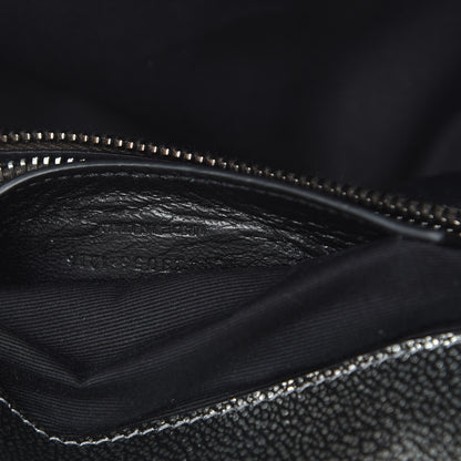 Saint Laurent Metallic Grain De Poudre Matelasse Chevron Monogram Medium College Bag Gunmetal 7 of 12