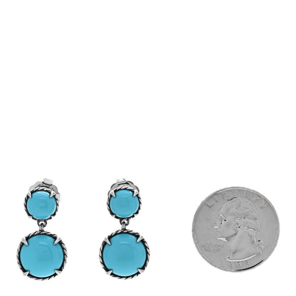 David Yurman Sterling Silver Turquoise Chatelaine Drop Earrings 2 of 4
