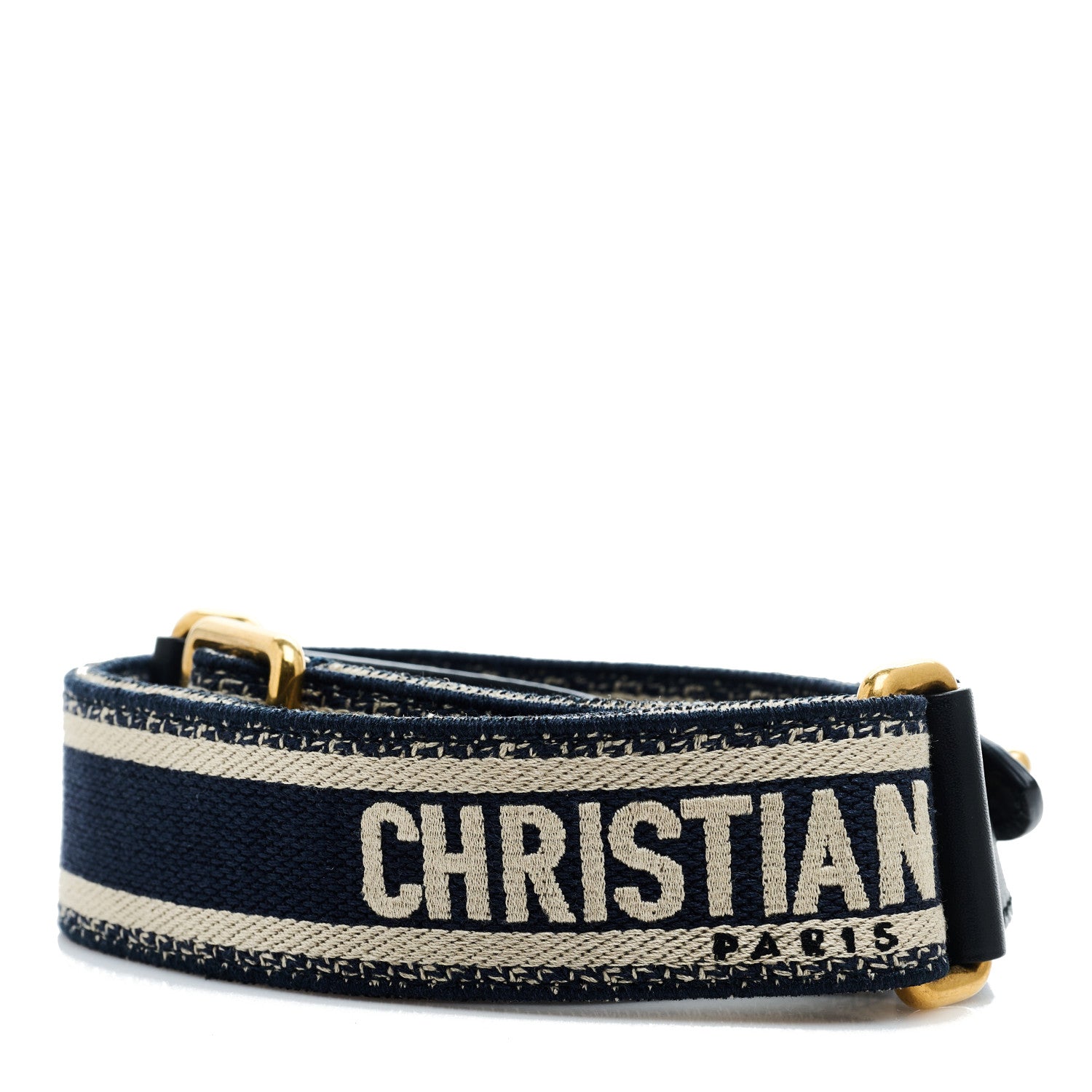 Christian Dior Canvas Embroidered Shoulder Strap Blue 2 of 3