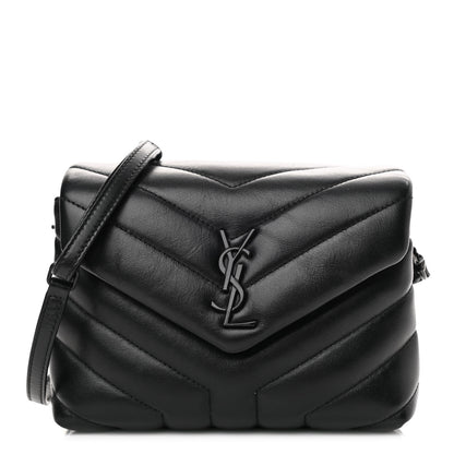 Saint Laurent Calfskin Y Quilted Monogram Toy Loulou Crossbody Bag Black 1 of 11