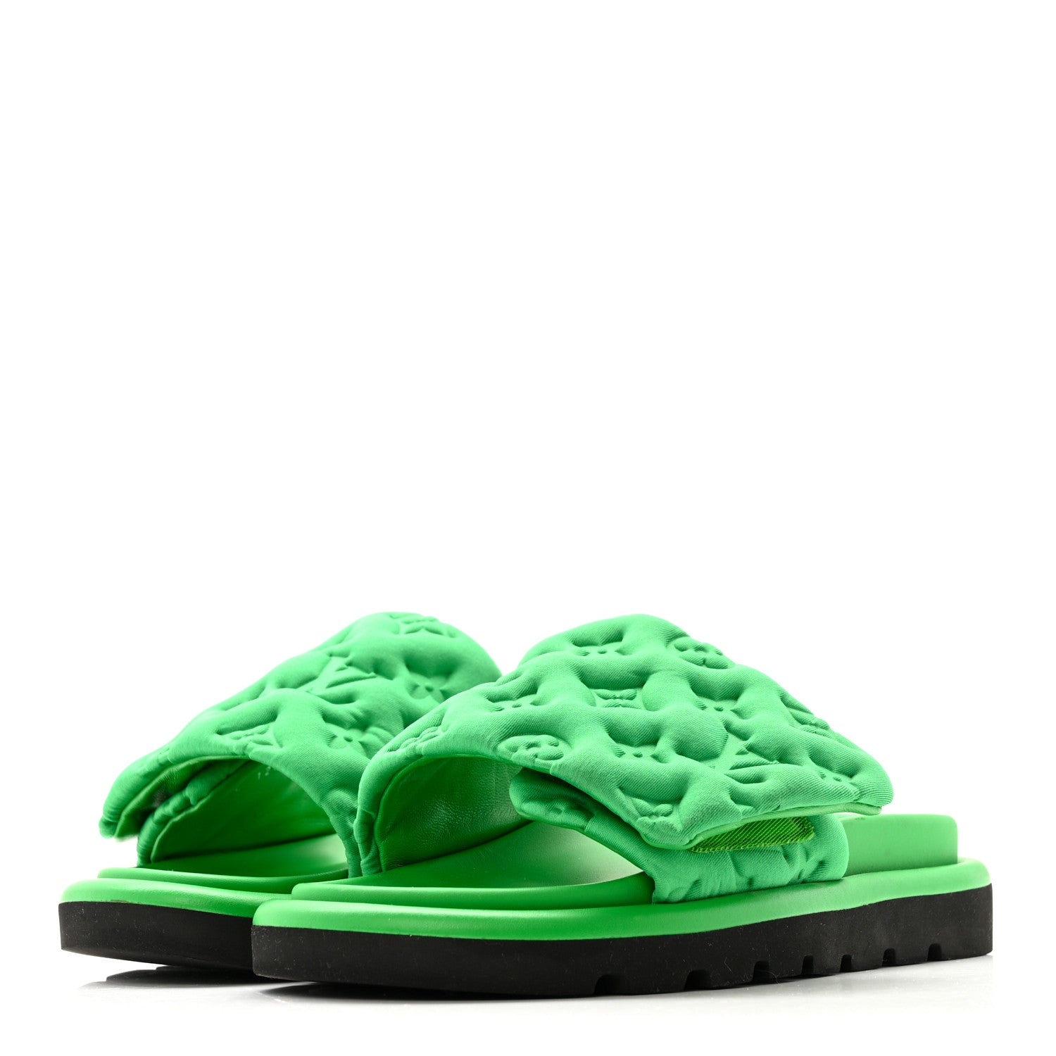 Louis Vuitton Technical Fabric Embossed Monogram Pool Pillow Comfort Mules 35 Green 4 of 12