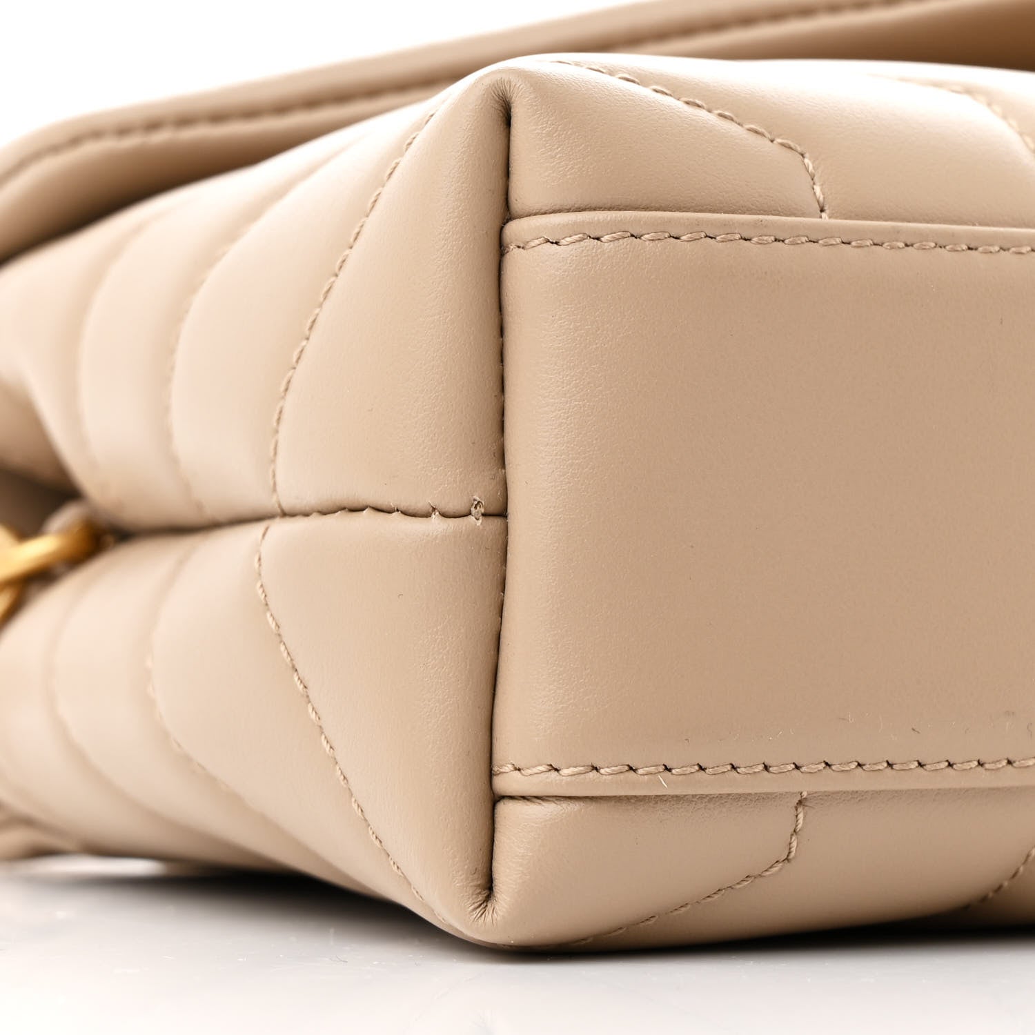 Saint Laurent Calfskin Y Quilted Monogram Toy Loulou Crossbody Bag Dark Beige 10 of 12