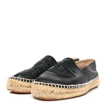 Chanel Lambskin CC Espadrilles 38 Black 3 of 10