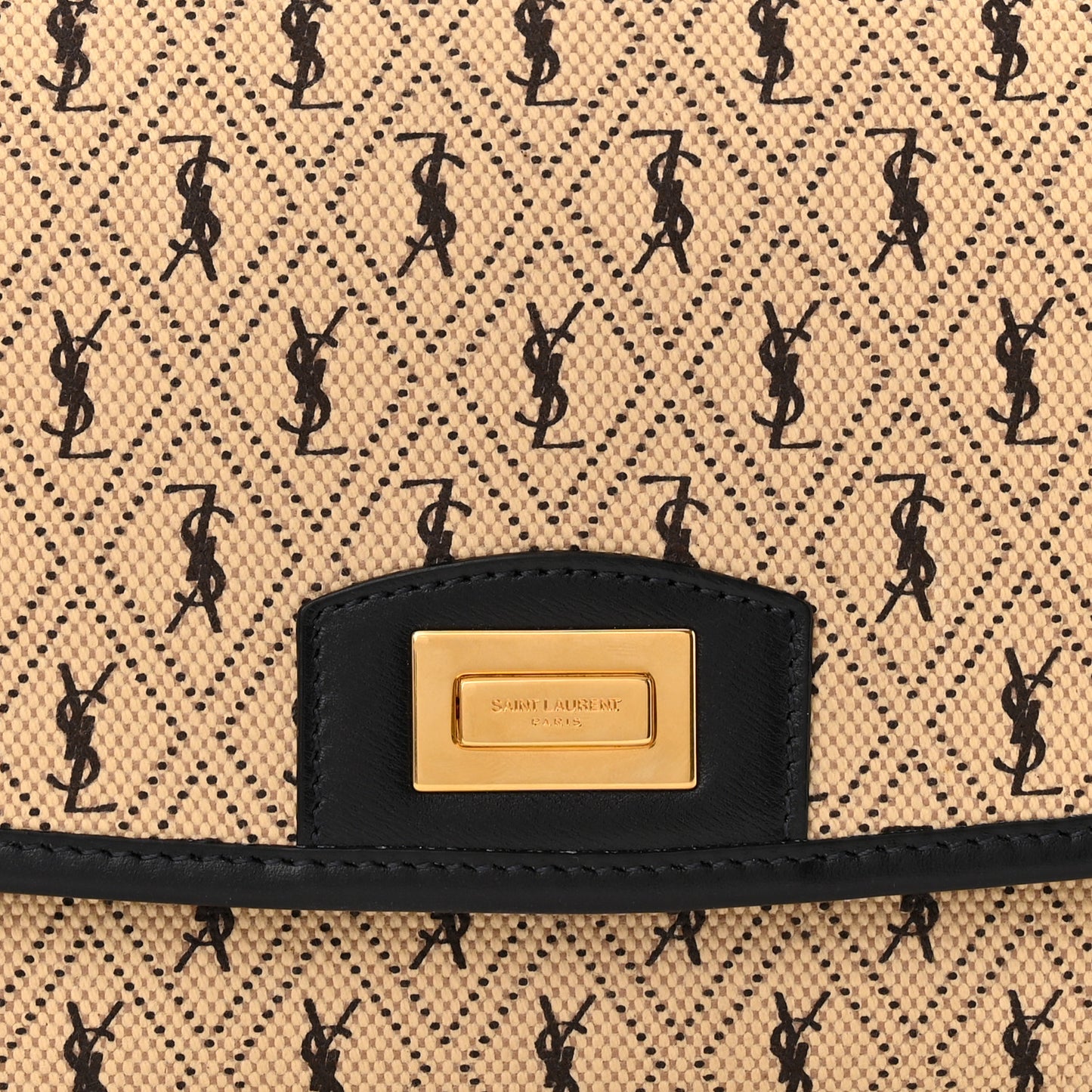 Canvas Monogram All Over Satchel Bag Beige
