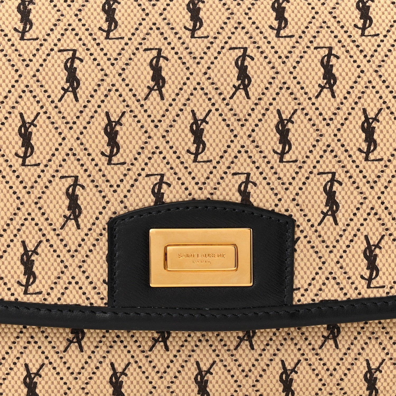 Saint Laurent Canvas Monogram All Over Satchel Bag Beige 8 of 11