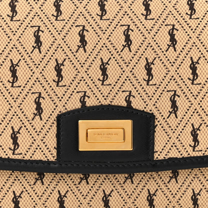 Saint Laurent Canvas Monogram All Over Satchel Bag Beige 8 of 11