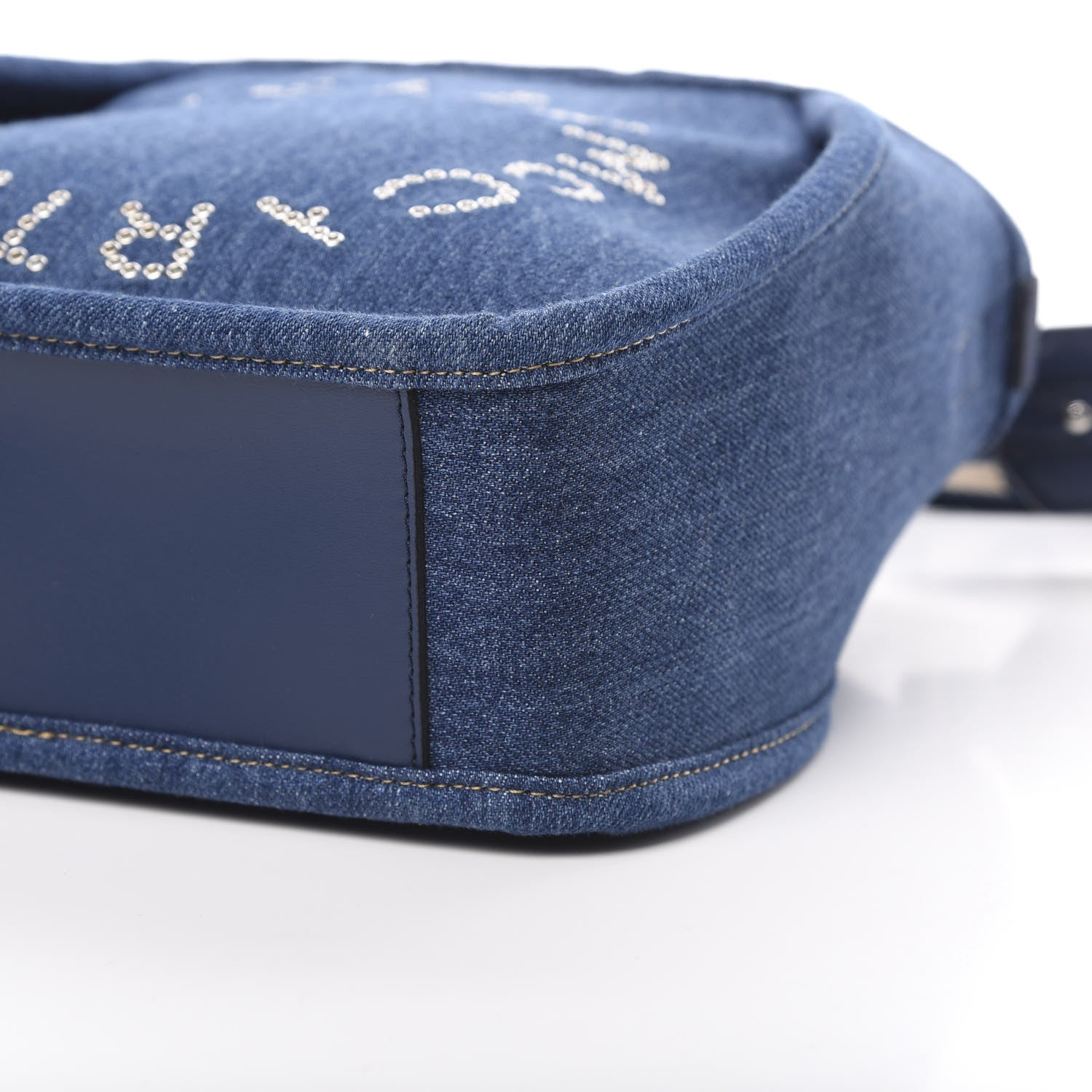 Stella McCartney Eco Alter Denim Perforated Logo Mini Crossbody Orion Blue 10 of 10