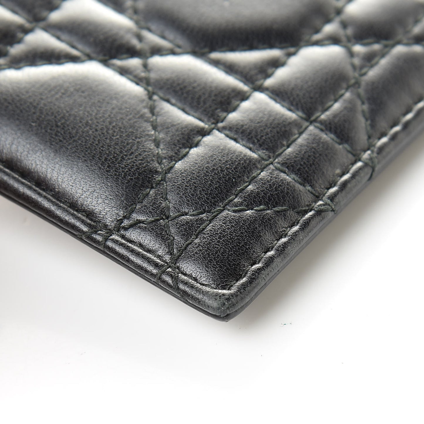 Lambskin Cannage Lady Dior Card Holder Black