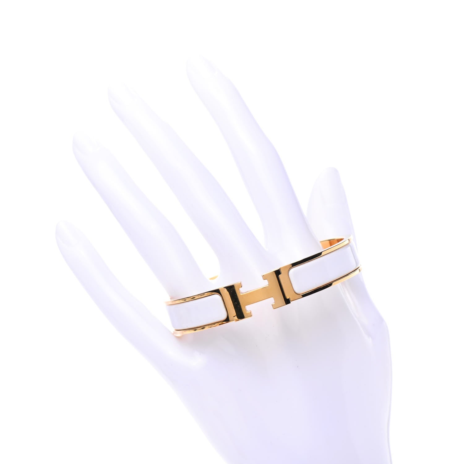 Hermes Enamel Narrow Clic Clac H Bracelet PM White 2 of 5
