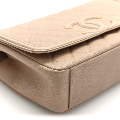 Chanel Caviar Quilted Medium CC Filigree Flap Beige 9 of 10