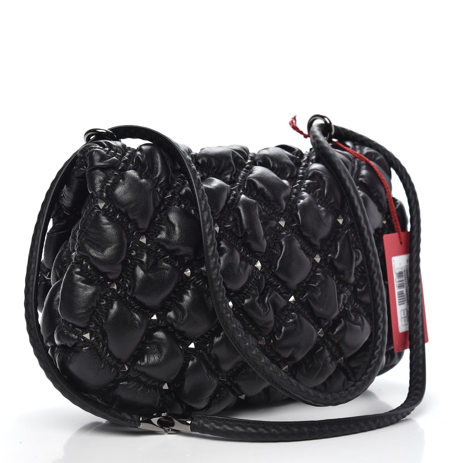 Valentino Garavani Nappa Medium Spikeme Shoulder Bag Black 4 of 9