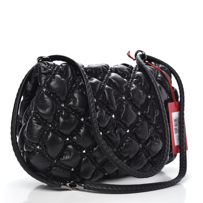 Valentino Garavani Nappa Medium Spikeme Shoulder Bag Black 4 of 9