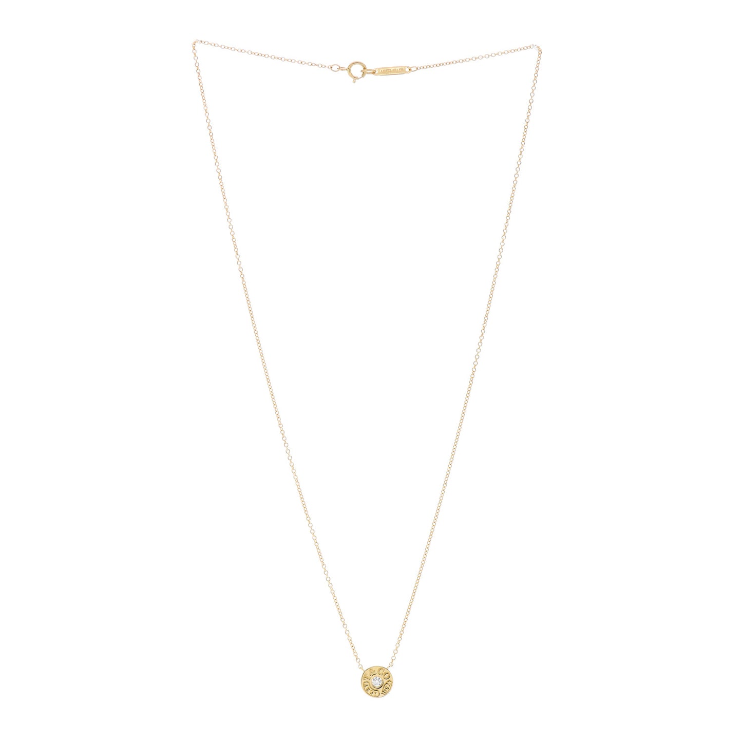18K Yellow Gold Diamond 1837 Circle Pendant Necklace