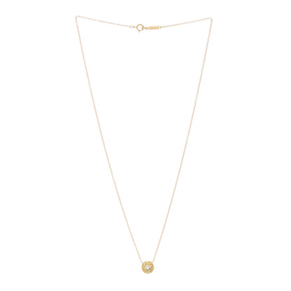 Tiffany 18K Yellow Gold Diamond 1837 Circle Pendant Necklace 3 of 4