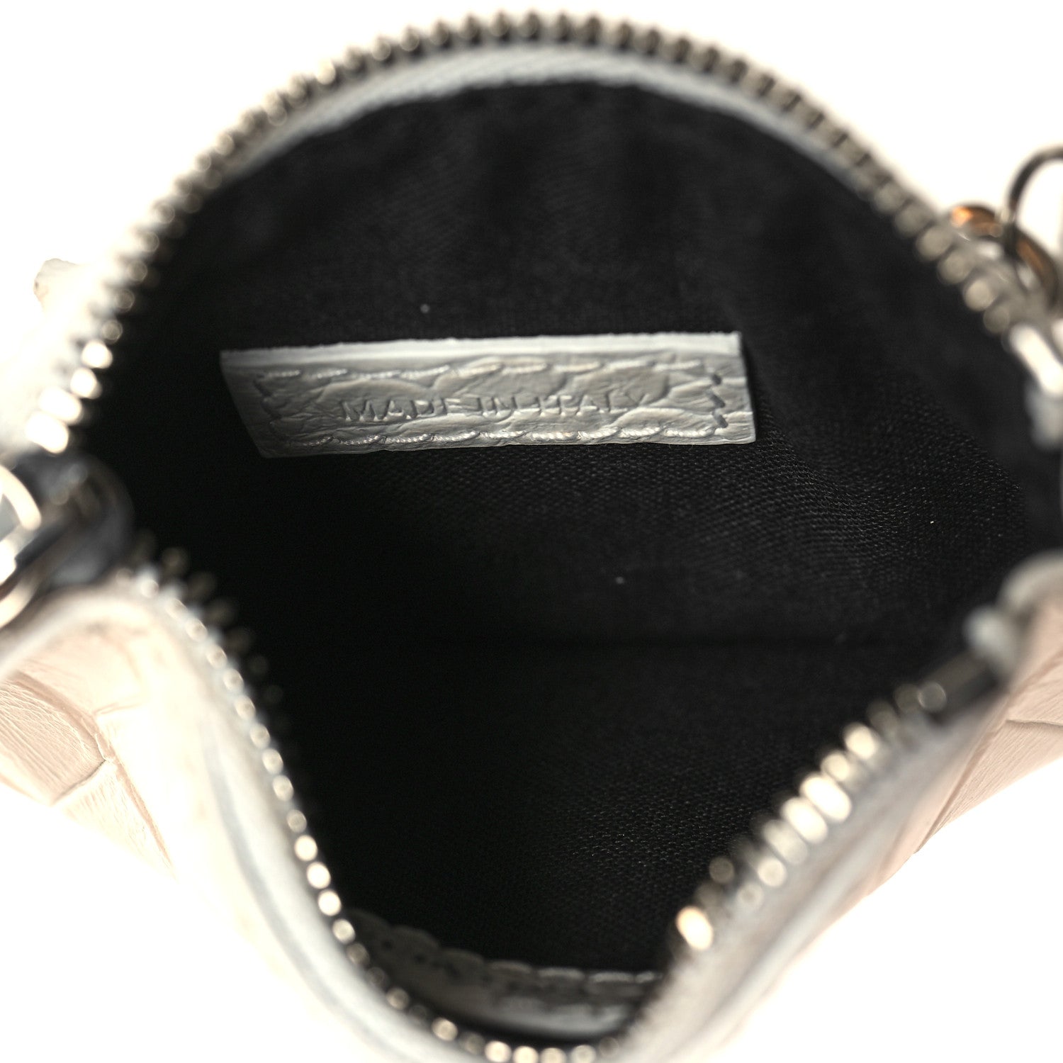 Balenciaga Extra Supple Calfskin Crocodile Embossed Le Cagole Shoulder Bag XS White 7 of 15