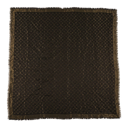 Louis Vuitton Silk Lurex Wool Monogram Shine Shawl Marron 1 of 3