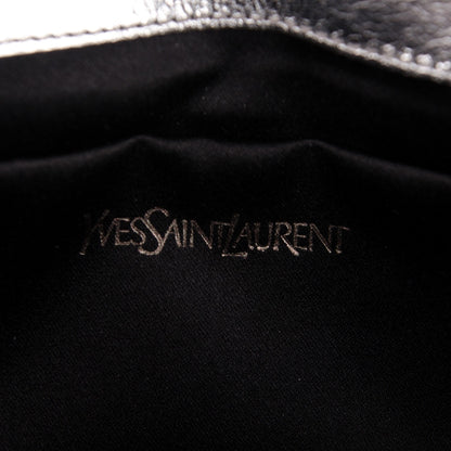 Saint Laurent Metallic Textured Calfskin Small Belle De Jour Clutch Silver 6 of 7