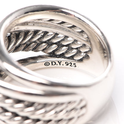 David Yurman Sterling Silver 18mm Wide Crossover Cable Ring 54 6.75 5 of 5