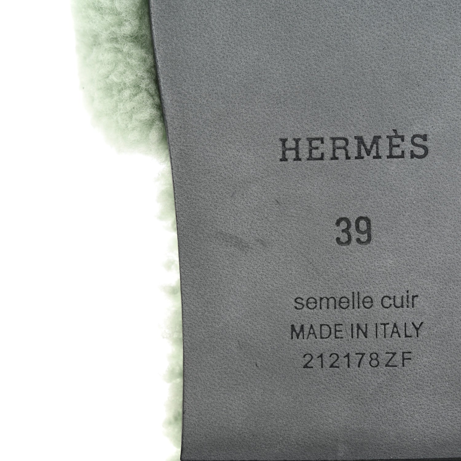 Hermes Woolskin Oran Sandals 39 Vert D’eau 8 of 10