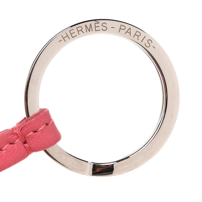 Hermes Lambskin Carmen Tassel Key Holder Rose Shocking 3 of 4