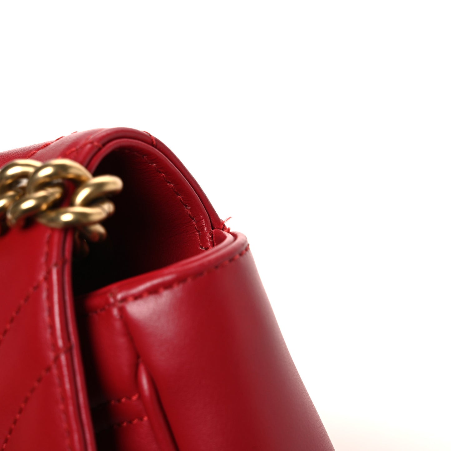 Calfskin Matelasse Mini GG Marmont Shoulder Bag Hibiscus Red