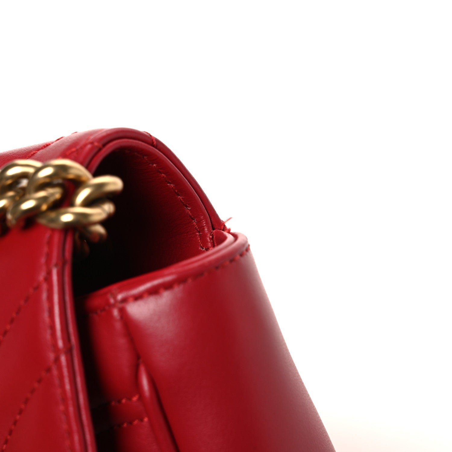 Gucci Calfskin Matelasse Mini GG Marmont Shoulder Bag Hibiscus Red 11 of 11