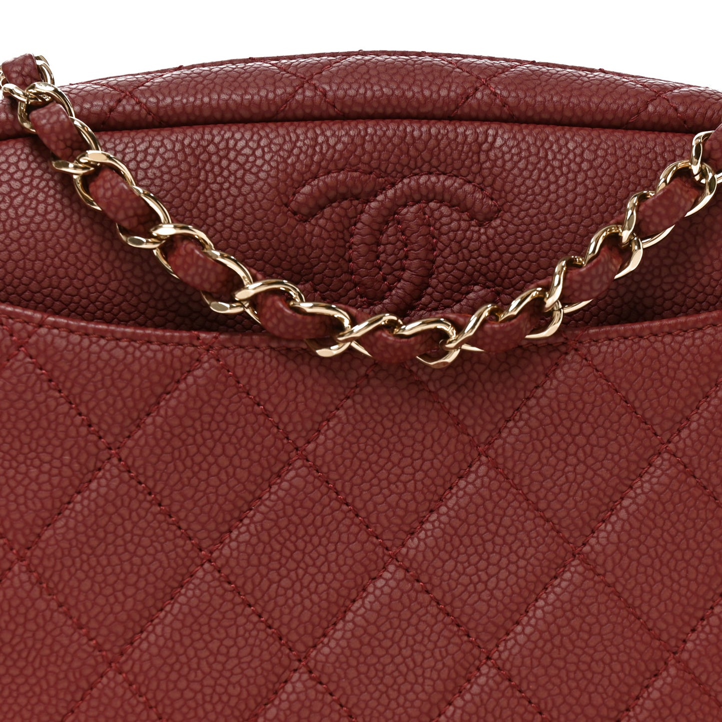 Caviar Quilted Medium Coco Tassel Camera Case Burgundy