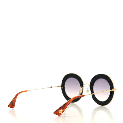 Gucci Metal L'Aveugle Par Amour Round Frame Sunglasses GG0113S Black 6 of 8