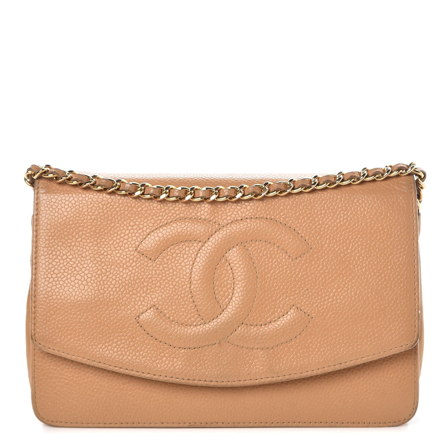 Chanel Caviar Timeless CC Wallet On Chain WOC Beige 1 of 16