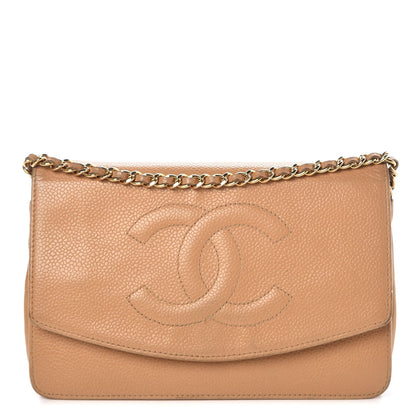Chanel Caviar Timeless CC Wallet On Chain WOC Beige 1 of 16