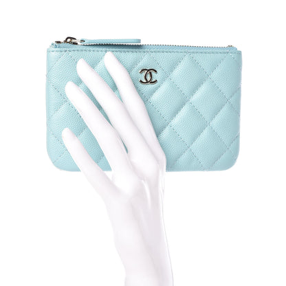 Chanel Caviar Quilted Small Cosmetic Case Light Blue 2 of 9