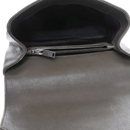 Saint Laurent Sheepskin Matelasse Chevron Monogram Medium College Bag Dark Anthracite 5 of 7