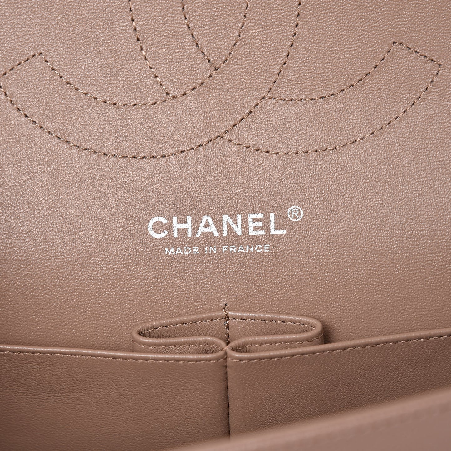 Caviar Quilted Jumbo Double Flap Dark Beige