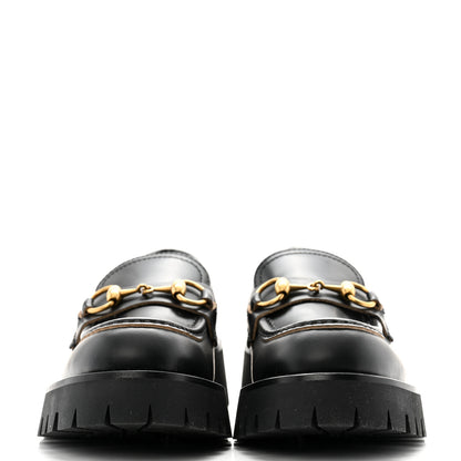 Gucci Cordovan Lux Womens Harald Horsebit 25mm Platform Loafers 35.5 Black 2 of 9