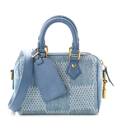 Louis Vuitton Damier Denim 3D Speedy Bandouliere 18 Denim Blue 1 of 9